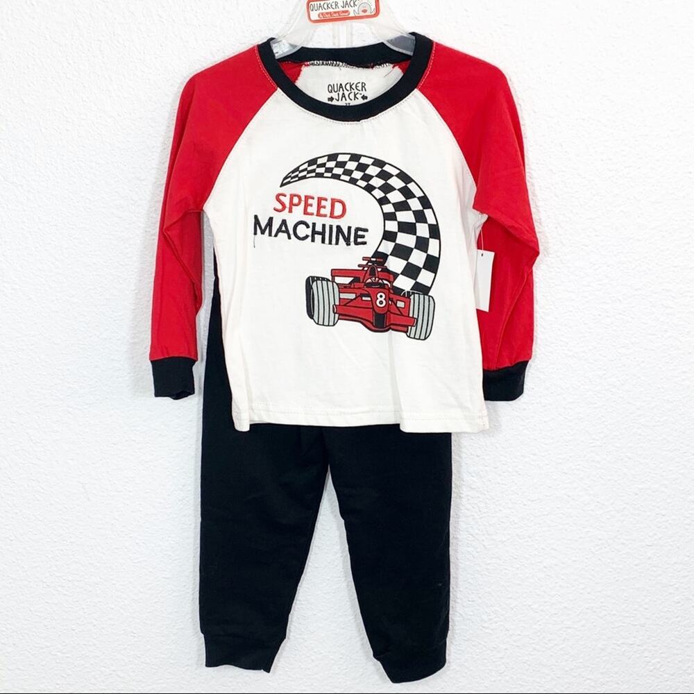 Quacker Jack Boys Race Car 2 pc Set top & pant 2T